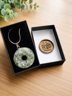 Cewka Rodina z amazonitem – naszyjnik, oplot srebrny | LUMI Torus Aequitas - 2